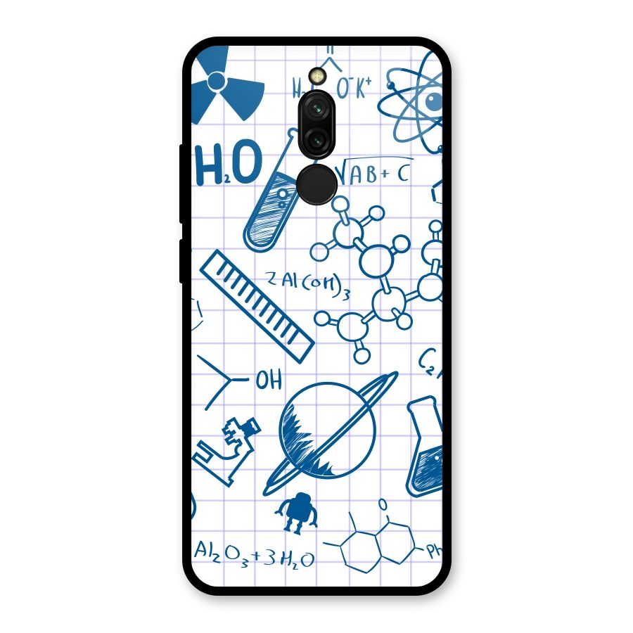 Science Notebook Glass Back Case for Redmi 8