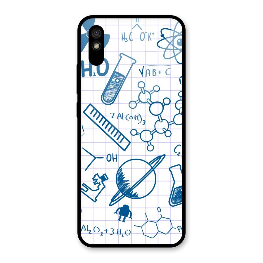 Science Notebook Glass Back Case for Redmi 9A