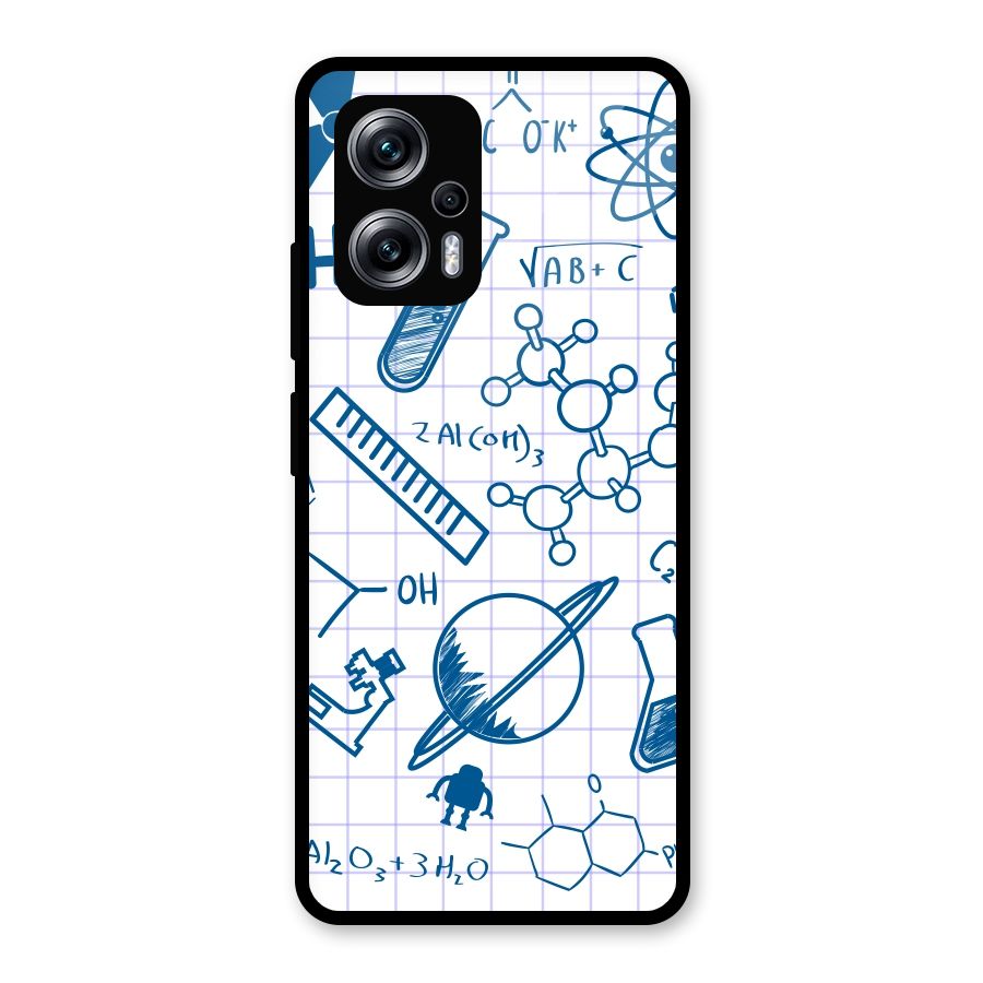 Science Notebook Glass Back Case for Redmi K50i
