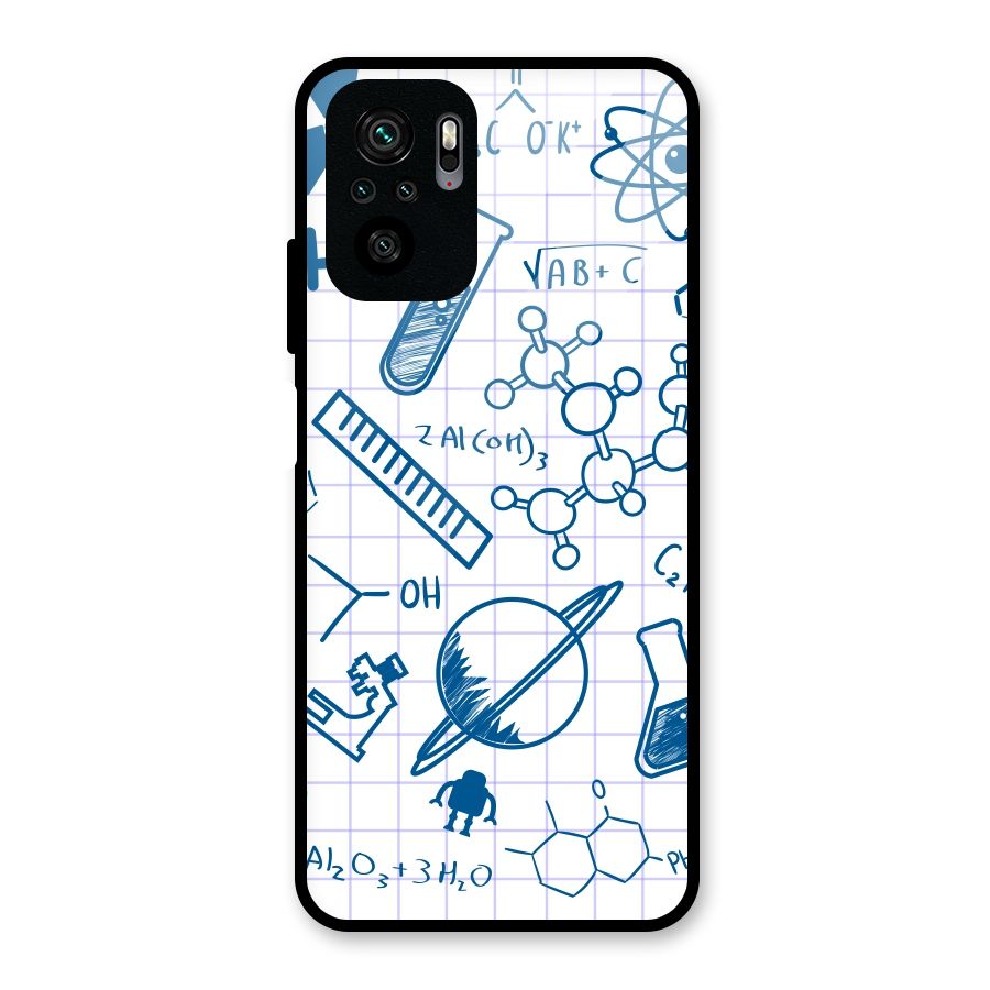 Science Notebook Glass Back Case for Redmi Note 10S