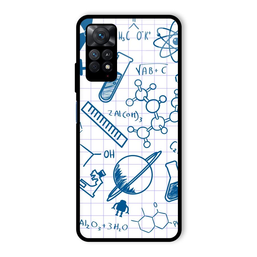 Science Notebook Glass Back Case for Redmi Note 11 Pro