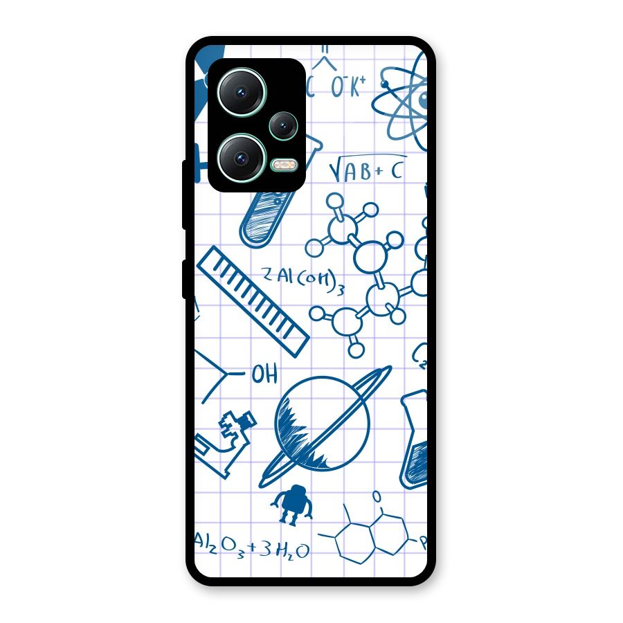 Science Notebook Glass Back Case for Redmi Note 12 5G