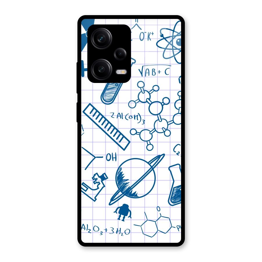 Science Notebook Glass Back Case for Redmi Note 12 Pro