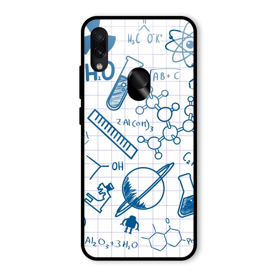 Science Notebook Glass Back Case for Redmi Note 7 Pro