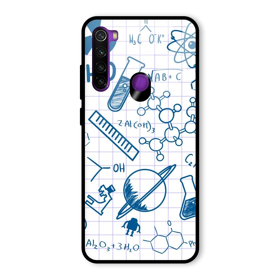 Science Notebook Glass Back Case for Redmi Note 8