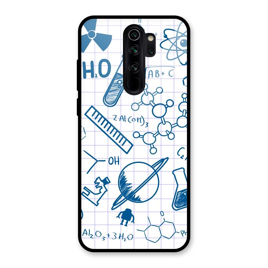 Science Notebook Glass Back Case for Redmi Note 8 Pro
