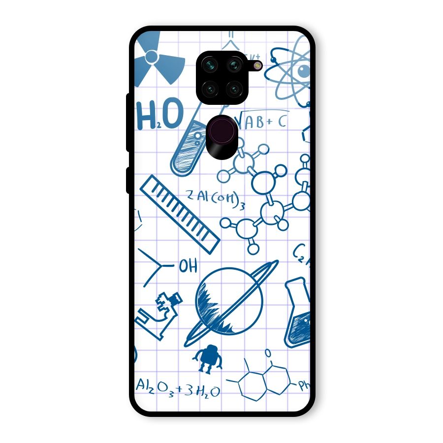Science Notebook Glass Back Case for Redmi Note 9