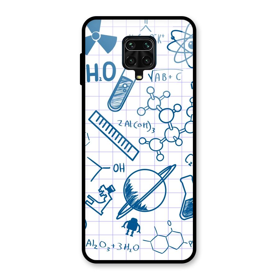 Science Notebook Glass Back Case for Redmi Note 9 Pro