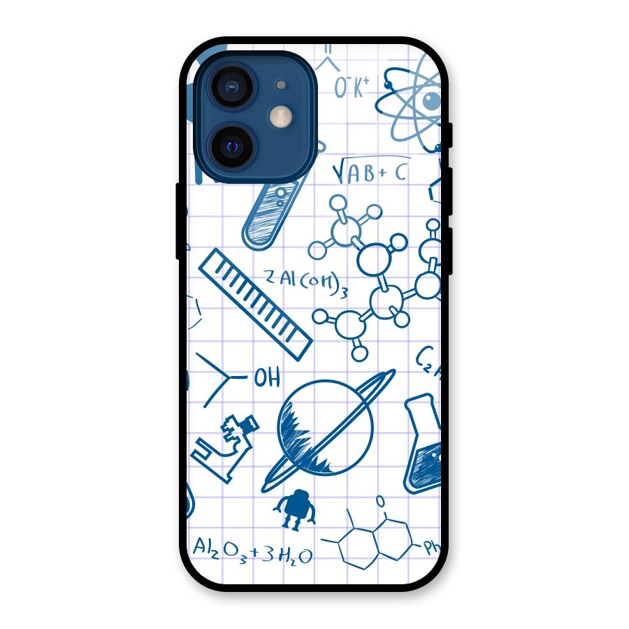 Science Notebook Glass Back Case for iPhone 12 Mini
