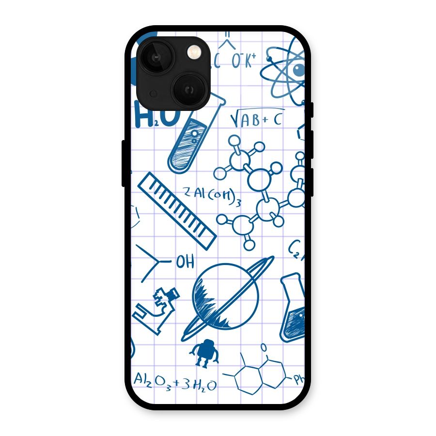 Science Notebook Glass Back Case for iPhone 13