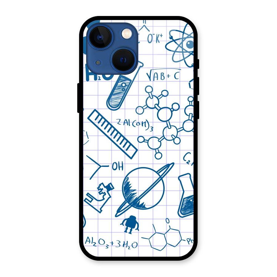 Science Notebook Glass Back Case for iPhone 13 Mini