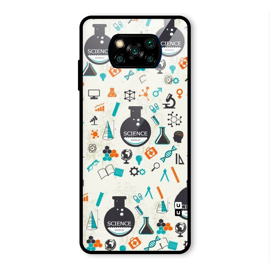 Science Side Glass Back Case for Poco X3 Pro