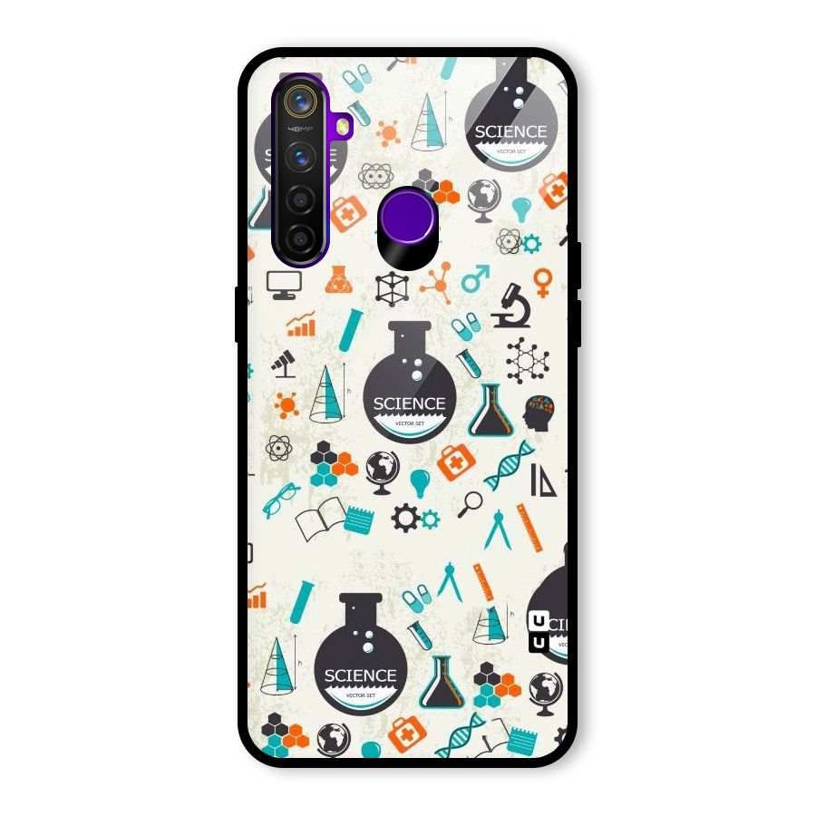 Science Side Glass Back Case for Realme 5 Pro