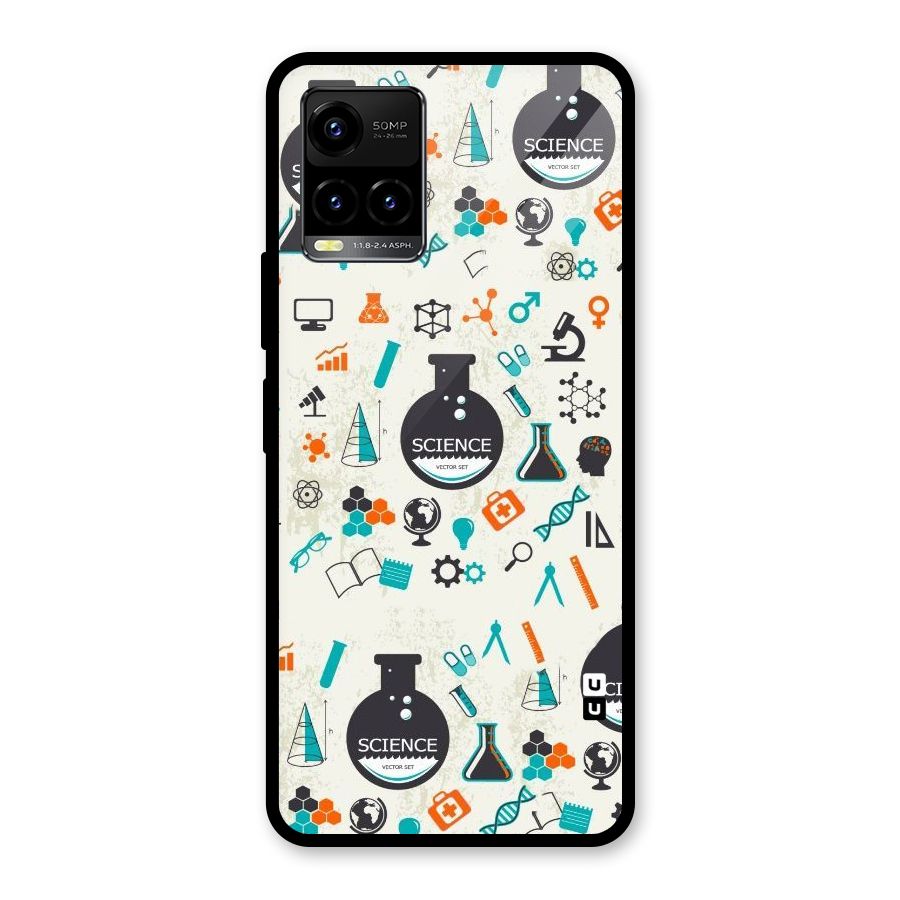 Science Side Glass Back Case for Vivo Y21A