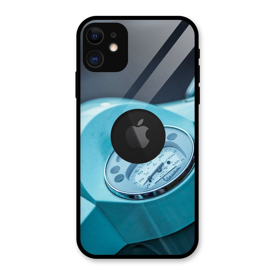 Scooter Meter Glass Back Case for iPhone 11 Logo Cut