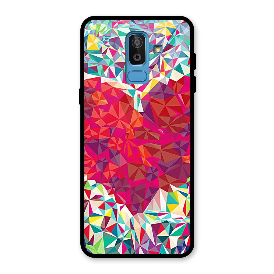 Scrumbled Heart Glass Back Case for Galaxy J8
