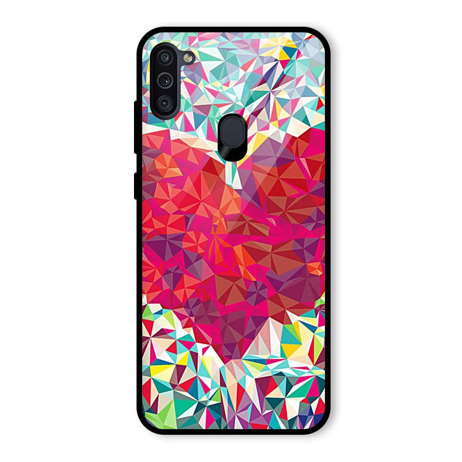 Scrumbled Heart Glass Back Case for Galaxy M11
