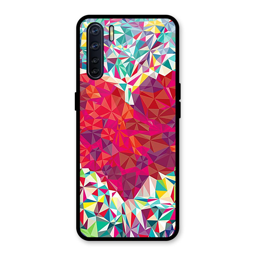 Scrumbled Heart Glass Back Case for Oppo F15