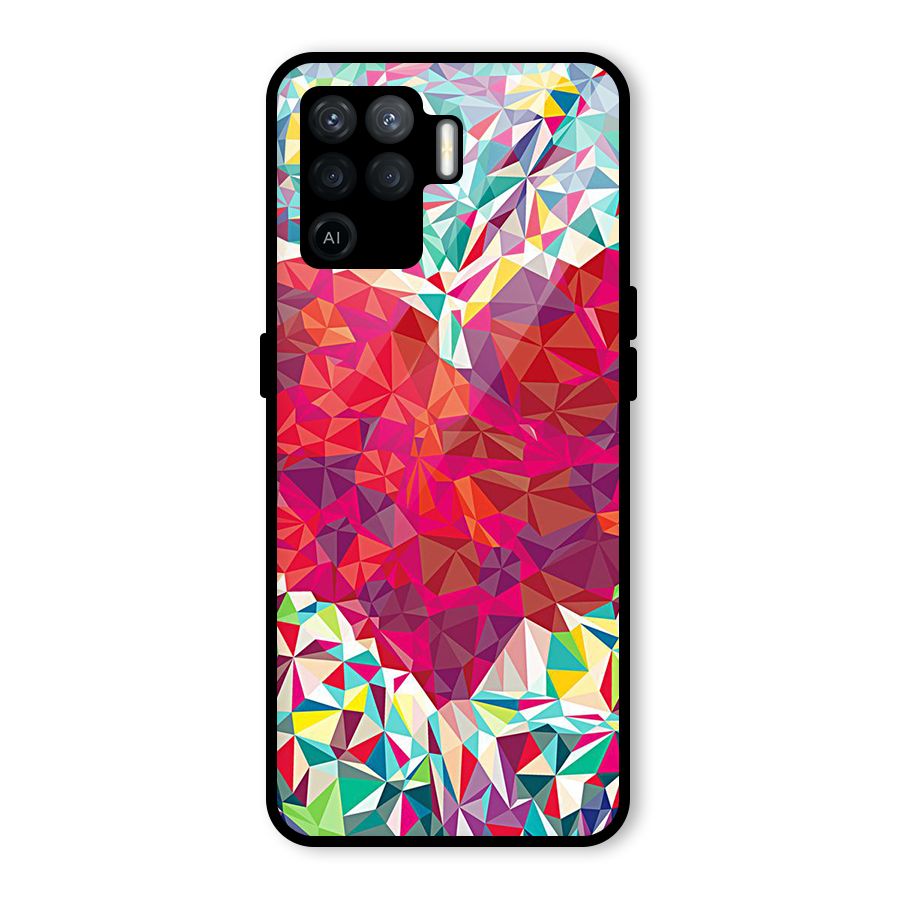 Scrumbled Heart Glass Back Case for Oppo F19 Pro