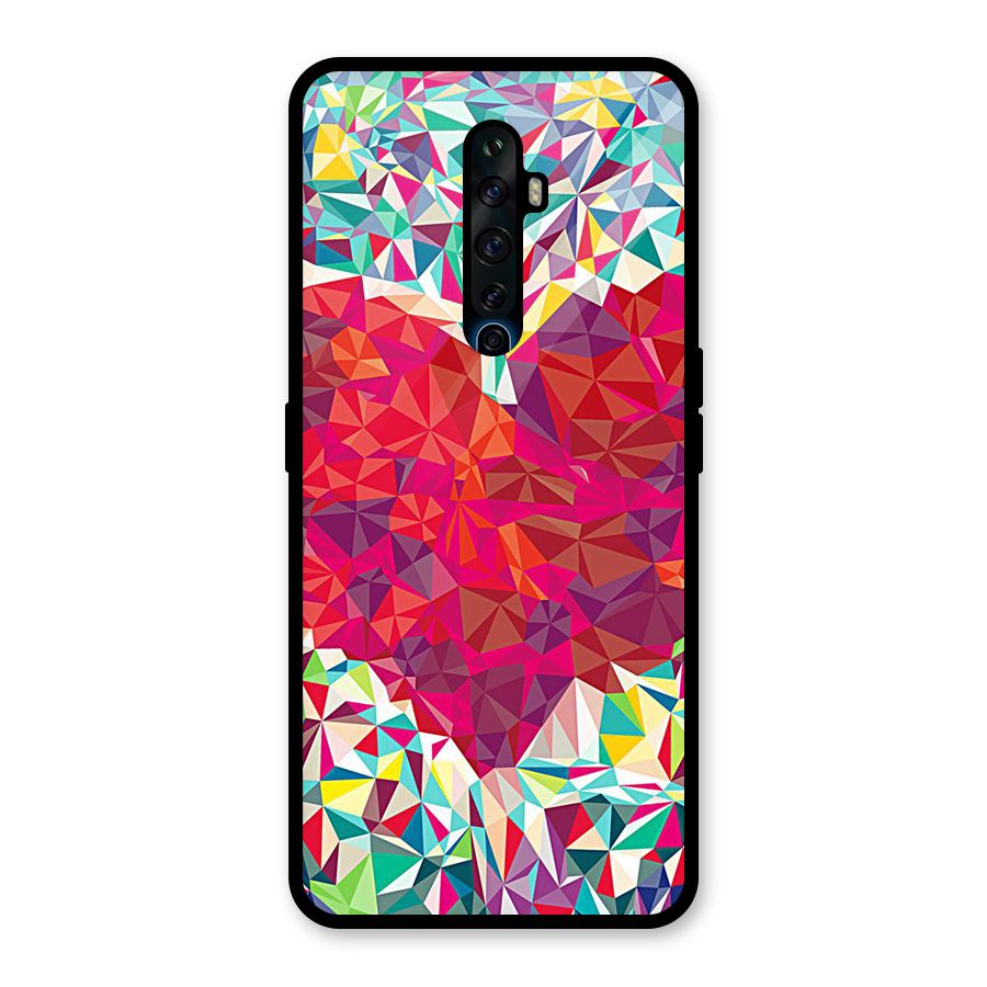 Scrumbled Heart Glass Back Case for Oppo Reno2 F