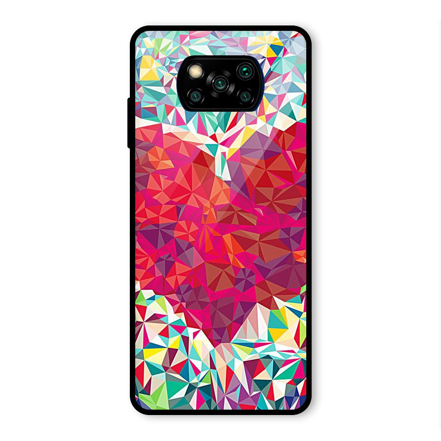 Scrumbled Heart Glass Back Case for Poco X3 Pro