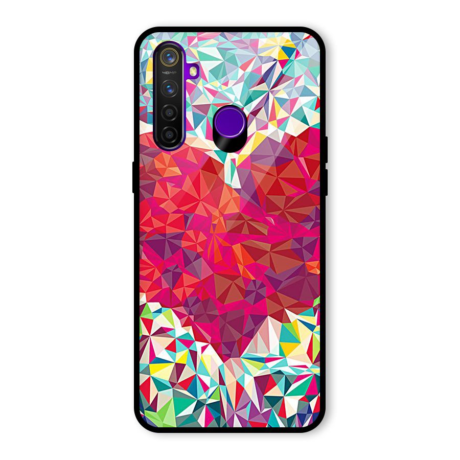 Scrumbled Heart Glass Back Case for Realme 5 Pro
