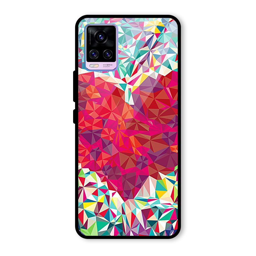 Scrumbled Heart Glass Back Case for Vivo V20 Pro