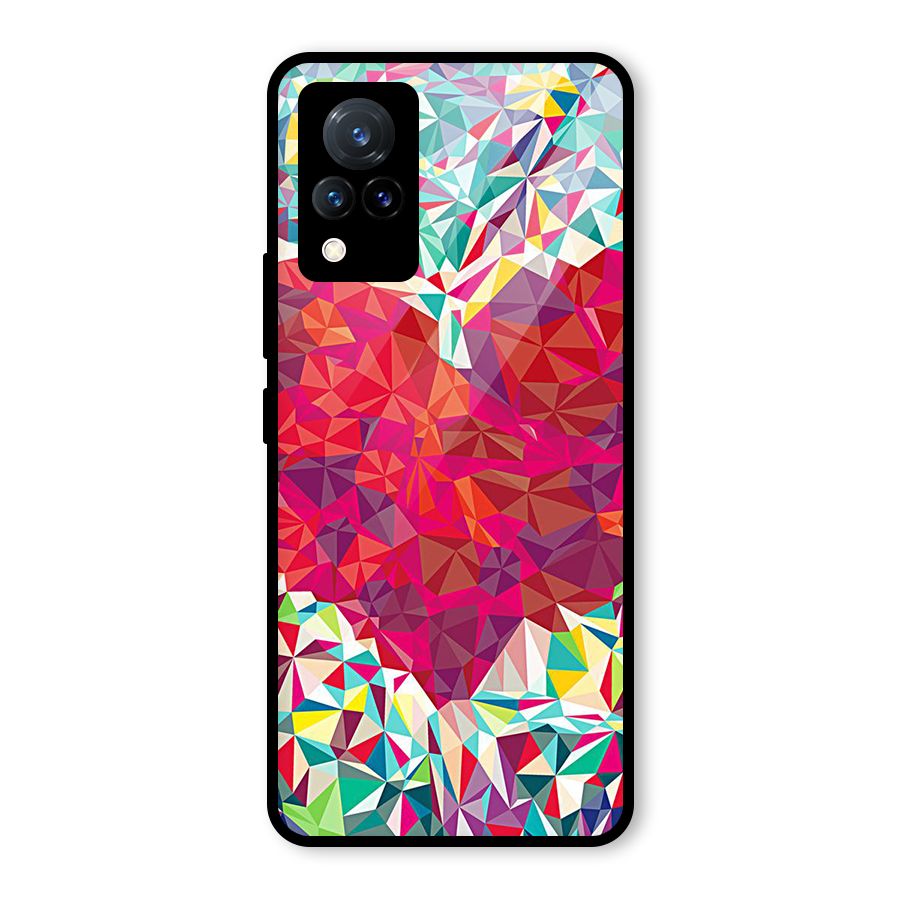 Scrumbled Heart Glass Back Case for Vivo V21 5G