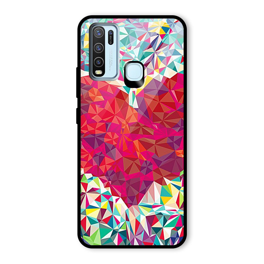 Scrumbled Heart Glass Back Case for Vivo Y30