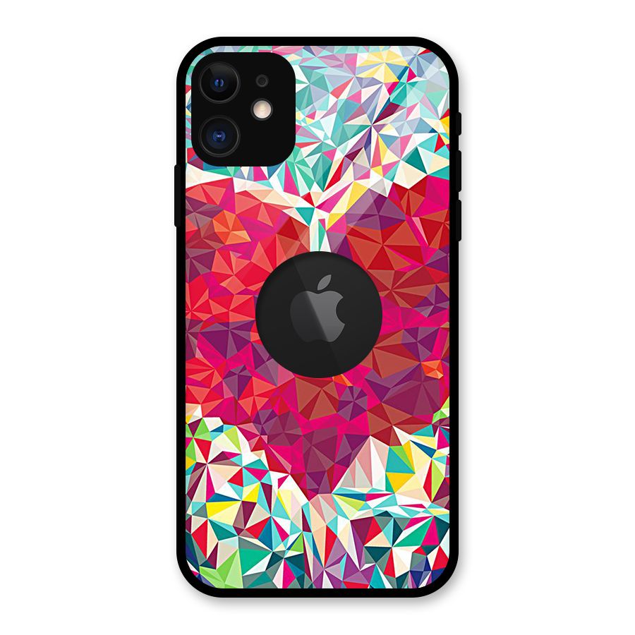 Scrumbled Heart Glass Back Case for iPhone 11 Logo Cut