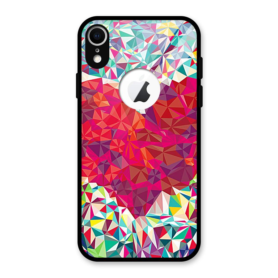 Scrumbled Heart Glass Back Case for iPhone XR Logo Cut