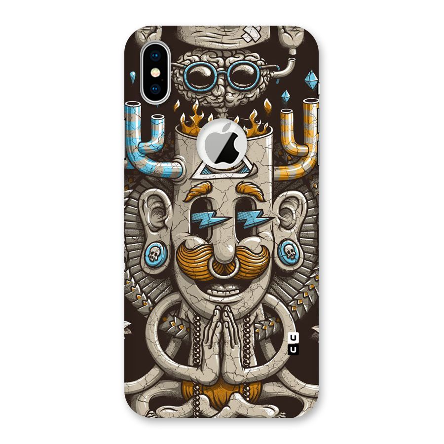 Sculpture Design Back Case for iPhone XS Logo Cut