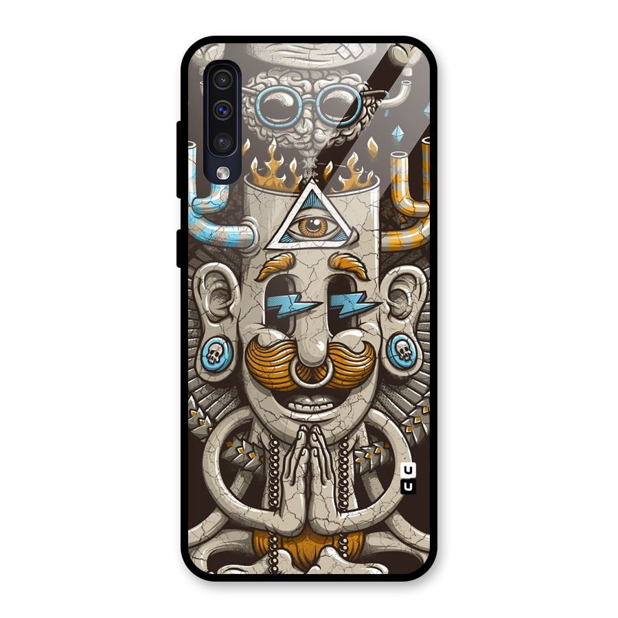 Sculpture Design Glass Back Case for Galaxy A50