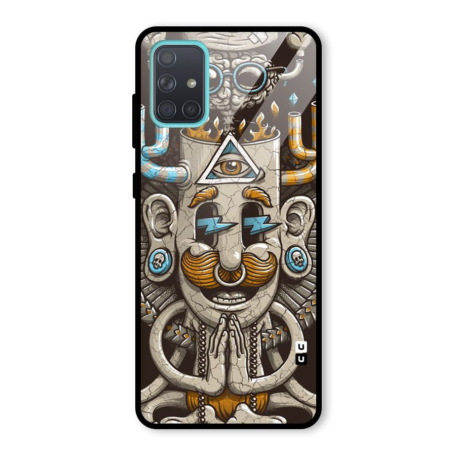 Sculpture Design Glass Back Case for Galaxy A71