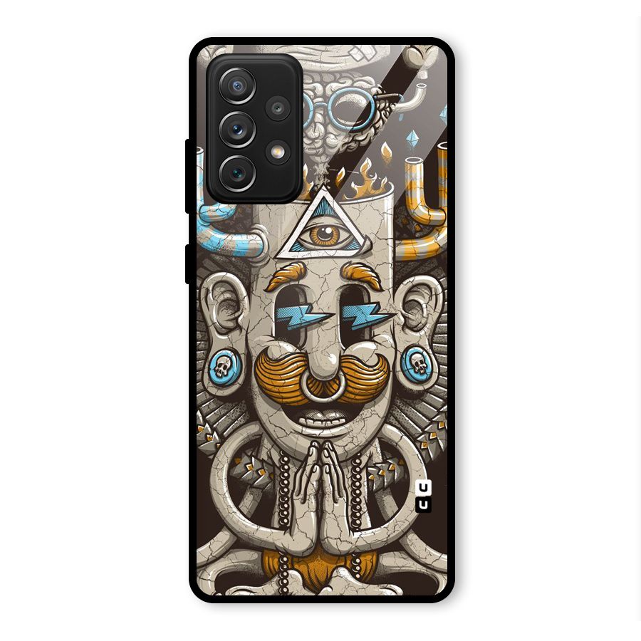 Sculpture Design Glass Back Case for Galaxy A72