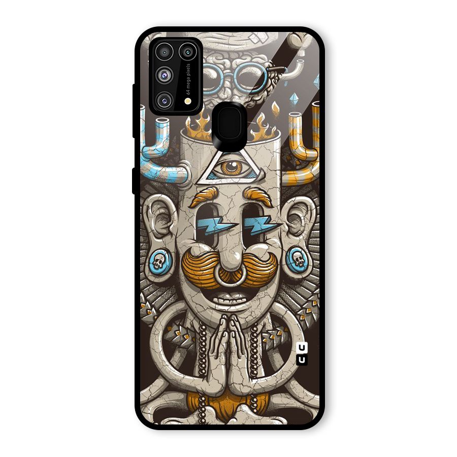Sculpture Design Glass Back Case for Galaxy F41