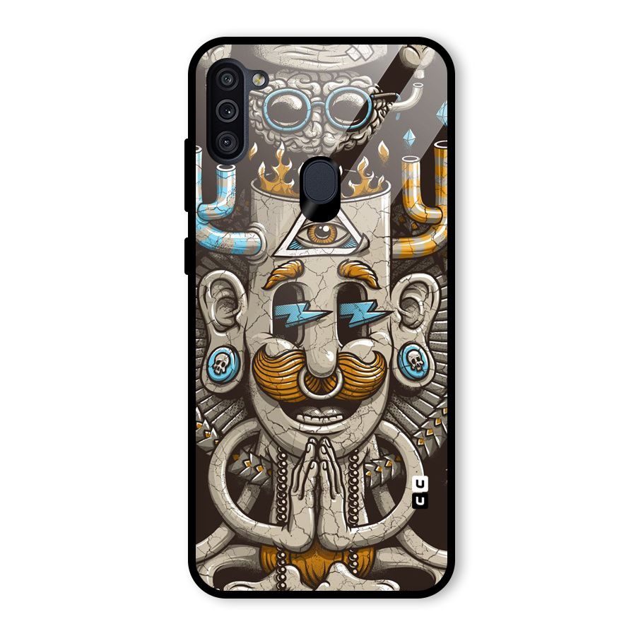 Sculpture Design Glass Back Case for Galaxy M11