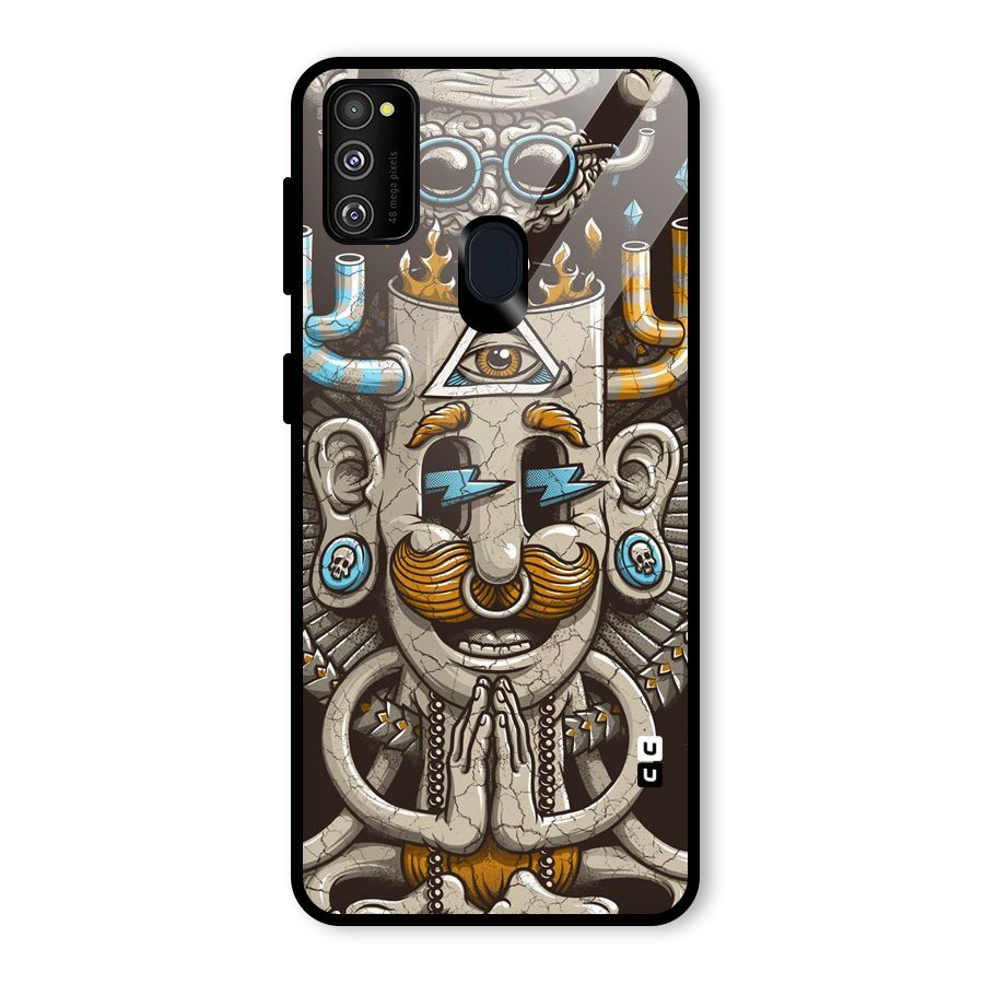 Sculpture Design Glass Back Case for Galaxy M30s