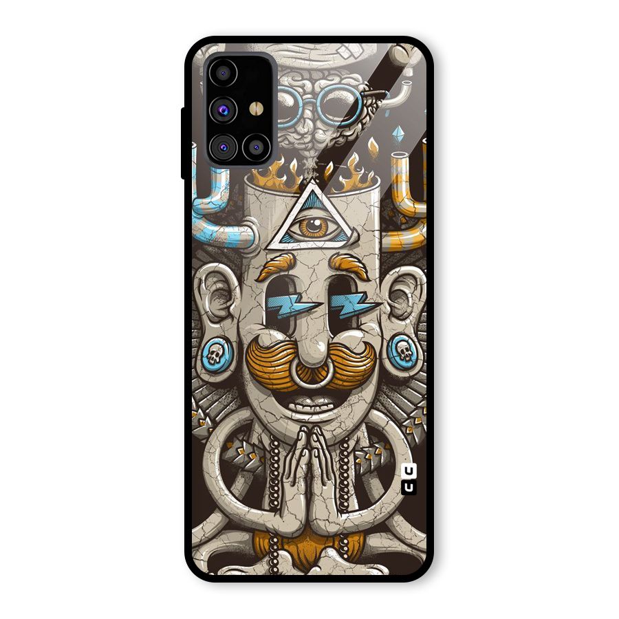 Sculpture Design Glass Back Case for Galaxy M31s