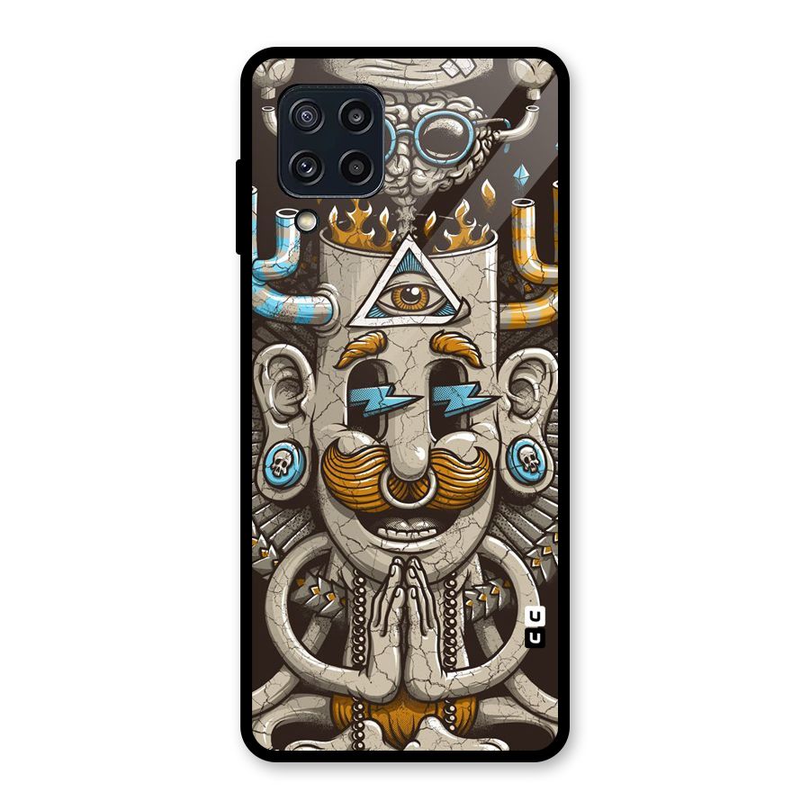 Sculpture Design Glass Back Case for Galaxy M32