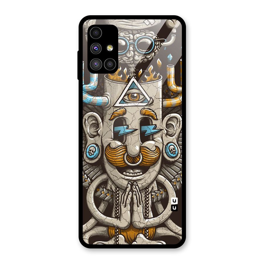 Sculpture Design Glass Back Case for Galaxy M51
