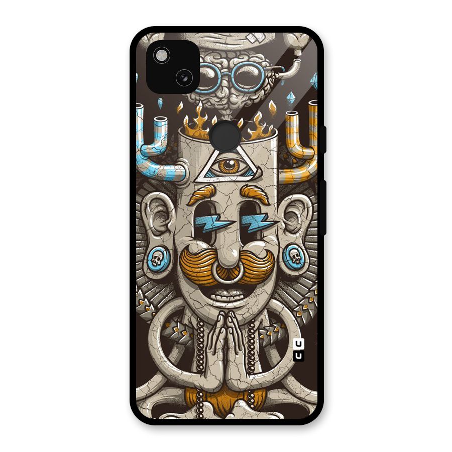 Sculpture Design Glass Back Case for Google Pixel 4a
