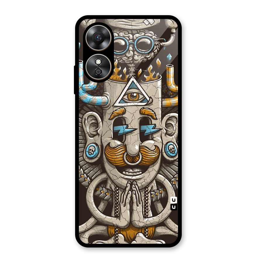Sculpture Design Glass Back Case for Oppo A17