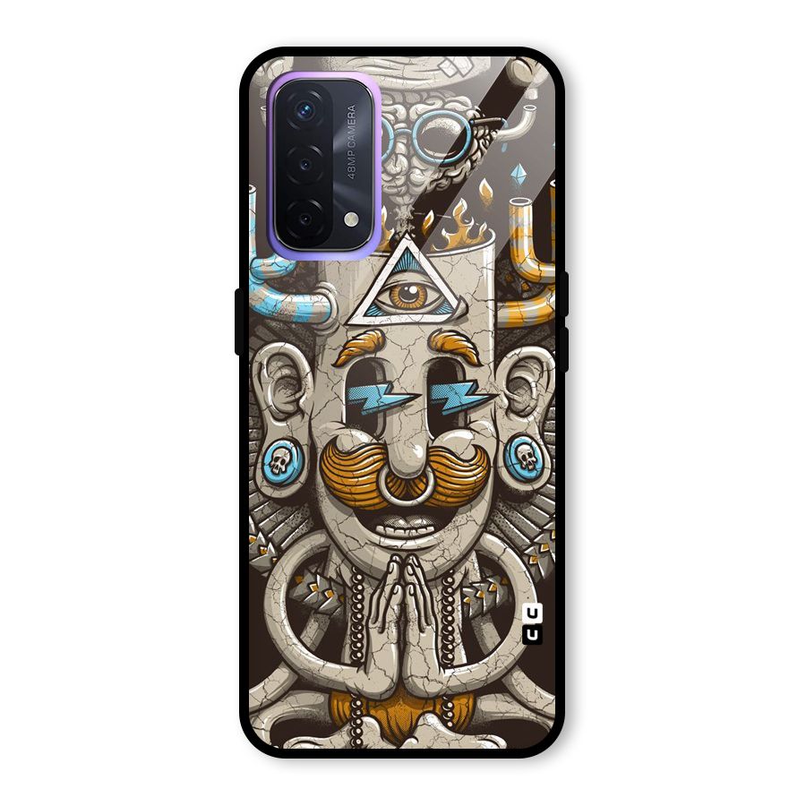 Sculpture Design Glass Back Case for Oppo A74 5G