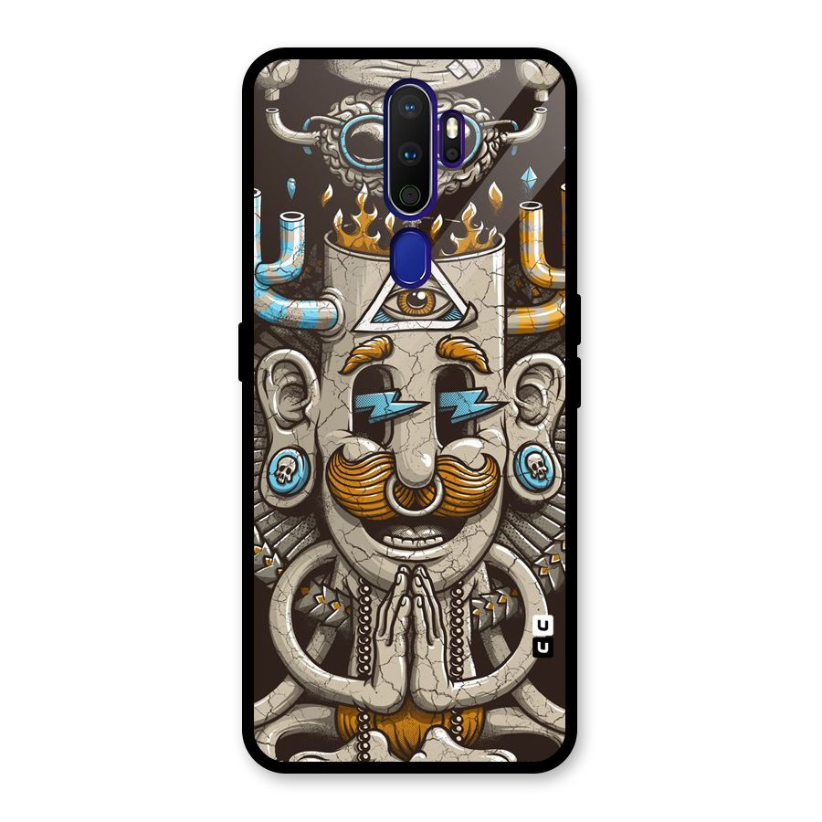 Sculpture Design Glass Back Case for Oppo A9 (2020)