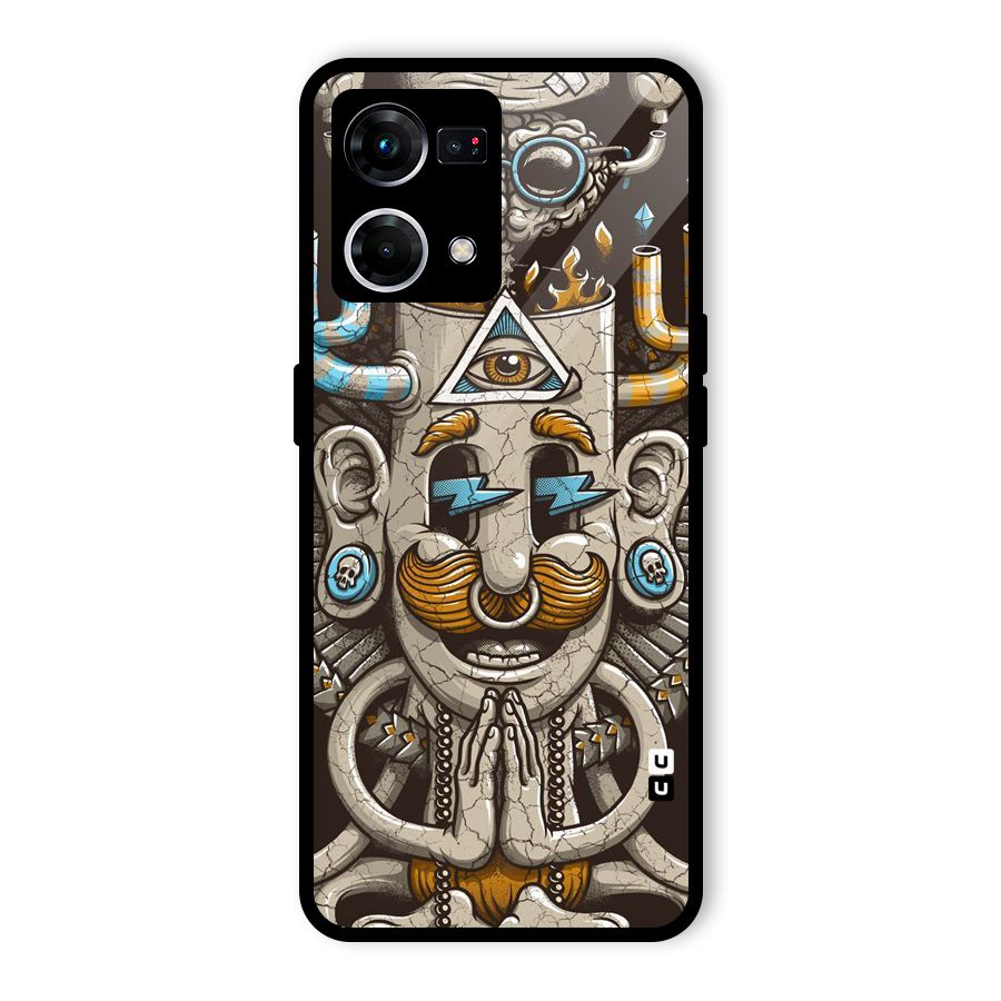 Sculpture Design Glass Back Case for Oppo F21 Pro 4G