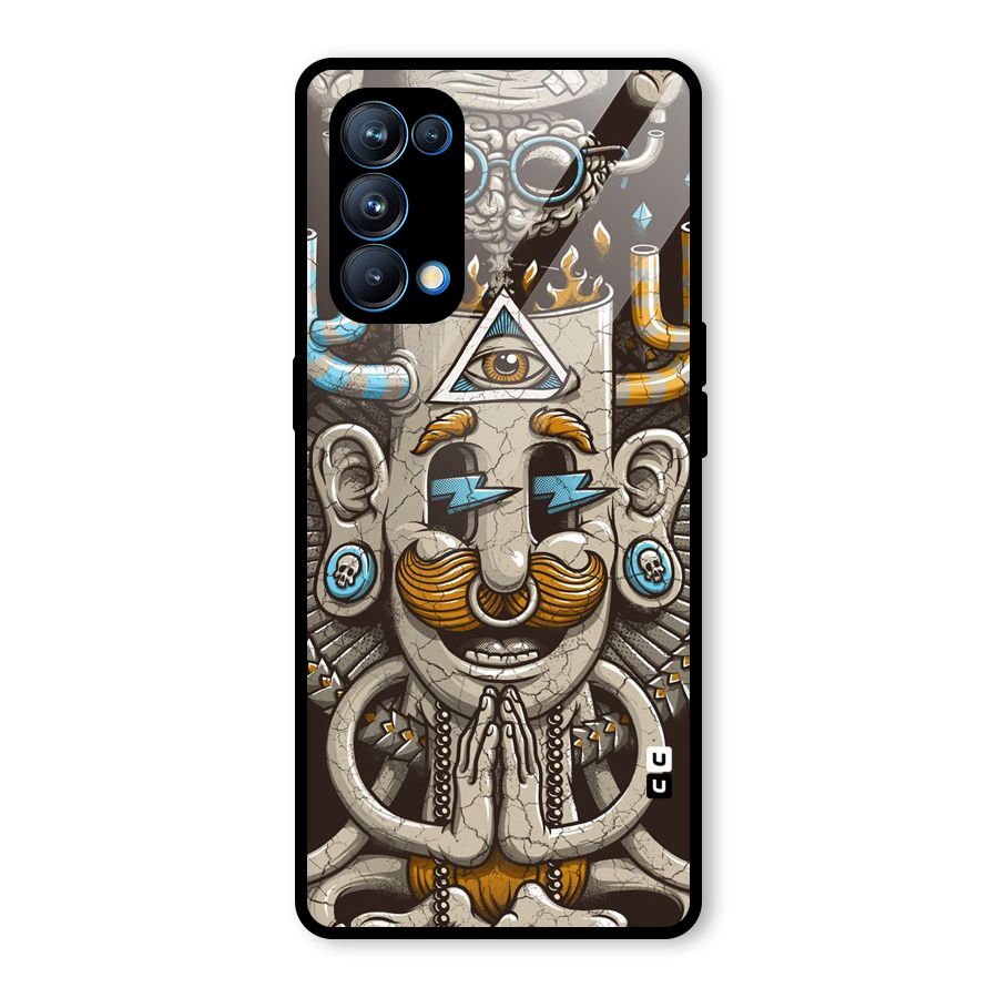 Sculpture Design Glass Back Case for Oppo Reno5 Pro 5G