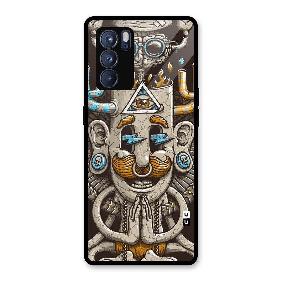 Sculpture Design Glass Back Case for Oppo Reno6 Pro 5G