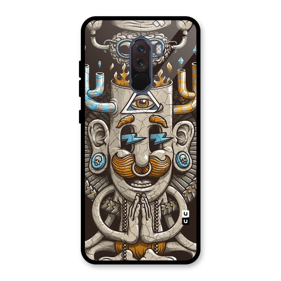 Sculpture Design Glass Back Case for Poco F1