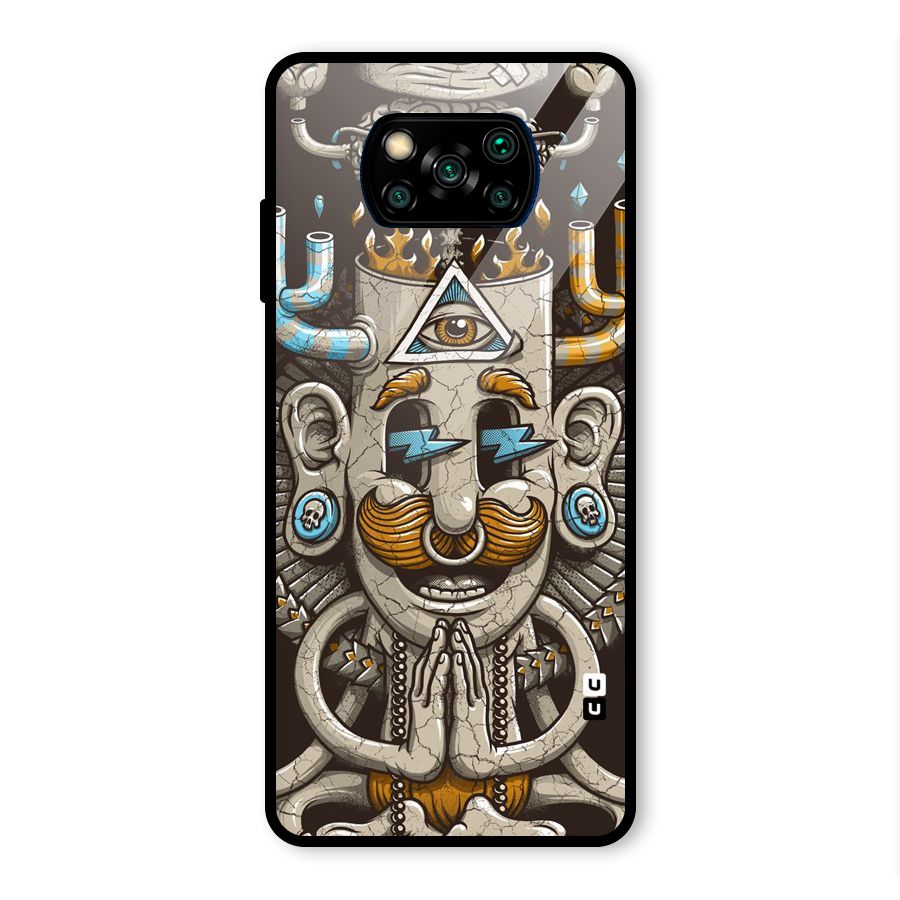 Sculpture Design Glass Back Case for Poco X3 Pro